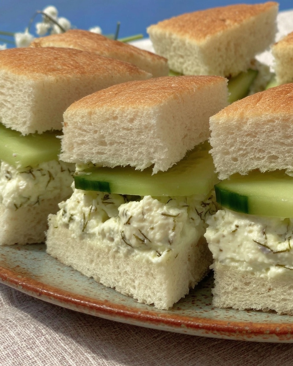 Finger Sandwiches Party 10 Cream cheese cucumber finger sandwiches with edible flowers