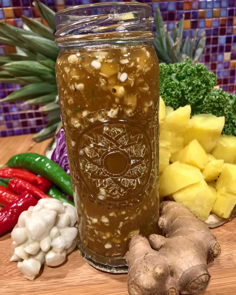 Finished fire cider recipe in bottle with small shot glass beside it