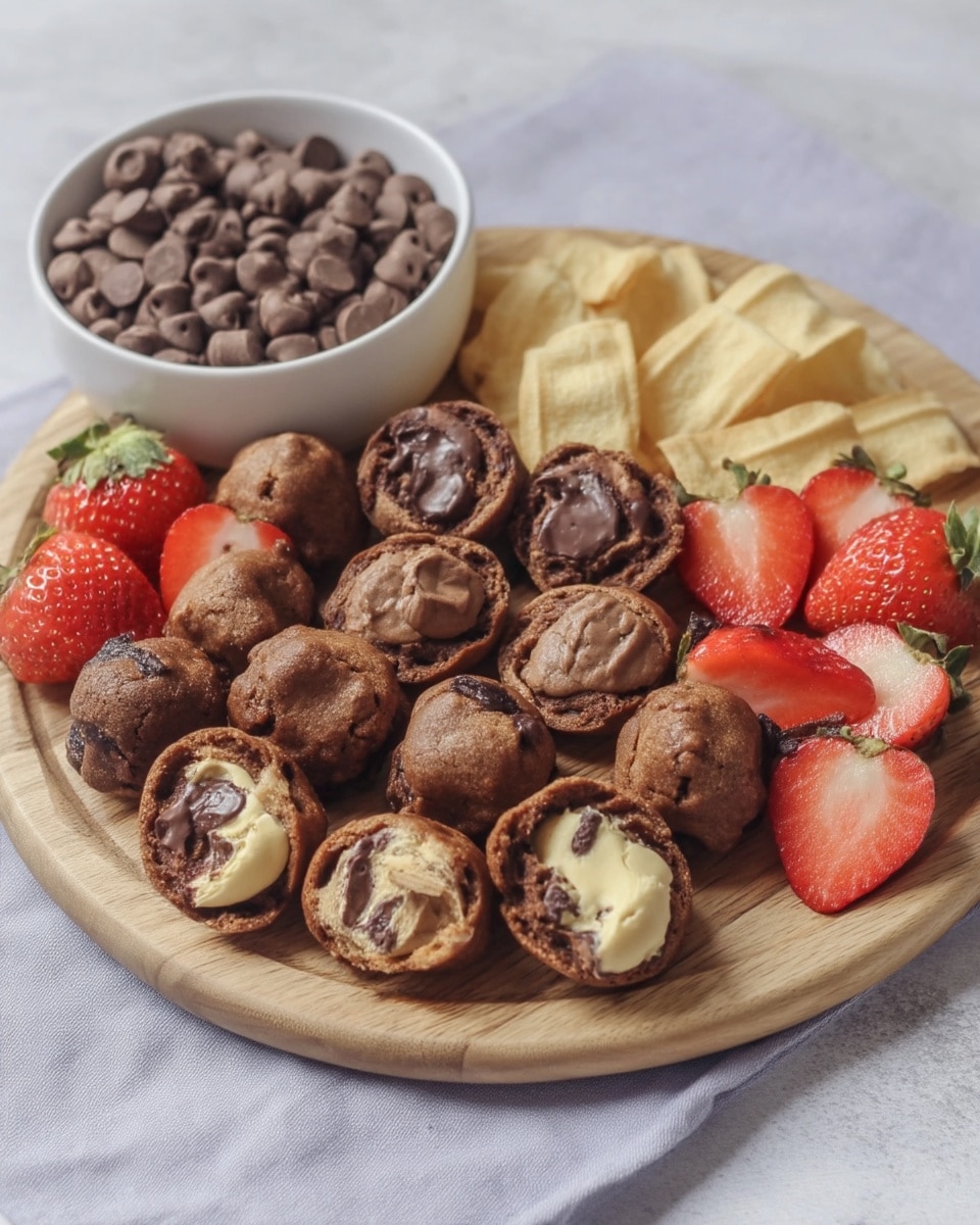 Football dessert board with dip, fruits, and cookies