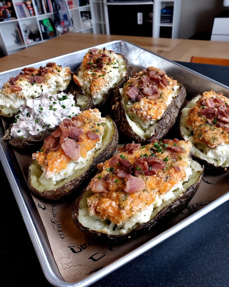 Crispy Baked Potato 9 Football recipes with potato skins and sour cream swirl