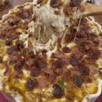 Easy Pizza Dip: A hot, cheesy, and irresistible appetizer with cream cheese, mozzarella, pepperoni, bacon, and Italian seasoning. Perfect for game day, parties, or any gathering!