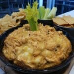 Gameday Food Crockpot Buffalo Chicken Dip 7 Crockpot buffalo chicken dip in white slow cooker