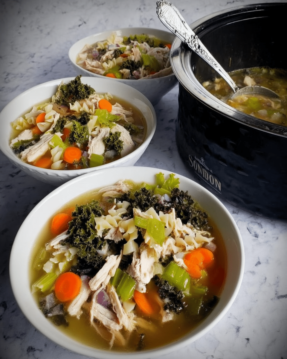 Low Carb Chicken Soup 8 An array of fresh ingredients for Low Carb Chicken Soup arranged on a wooden cutting board.