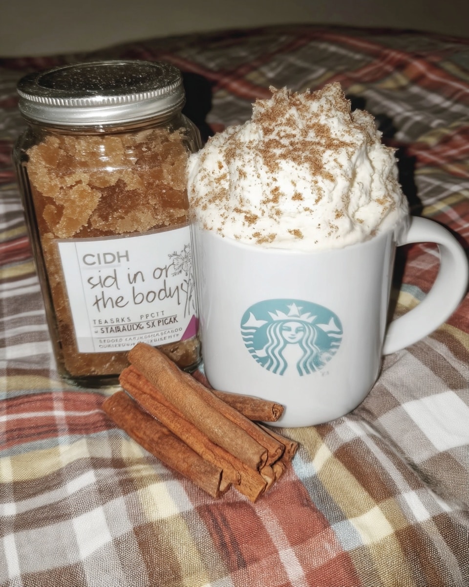 Pumpkin spice latte in glass mug with whipped cream
