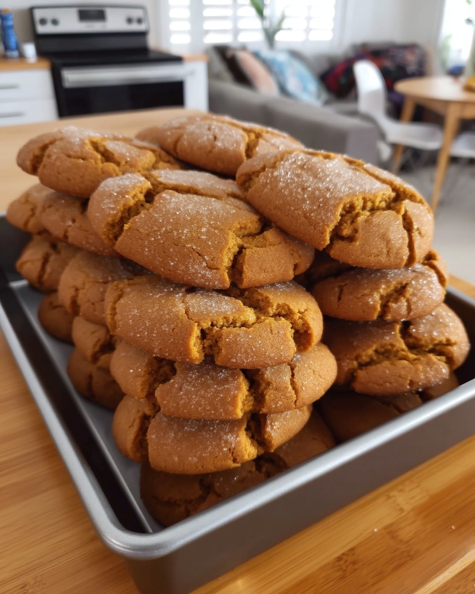 Pumpkin sugar cookies fresh from the oven on parchment-lined tray
