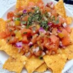Salsa Recipe With Fresh Tomatoes 7 Bowl of fresh tomato salsa with cilantro and chips