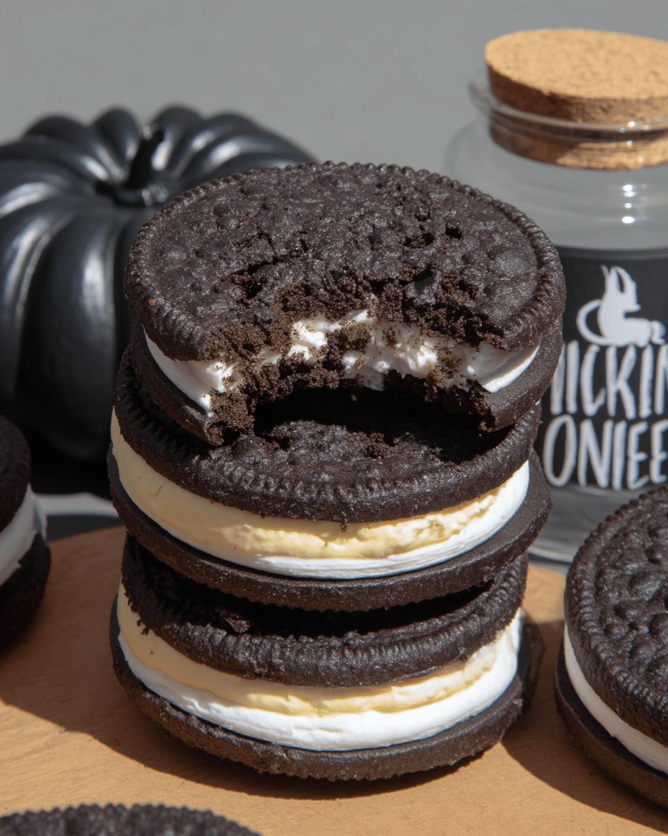 Black Velvet Cheesecake Cookies 8 Ingredients for Black Velvet Cheesecake Cookies arranged on a table.