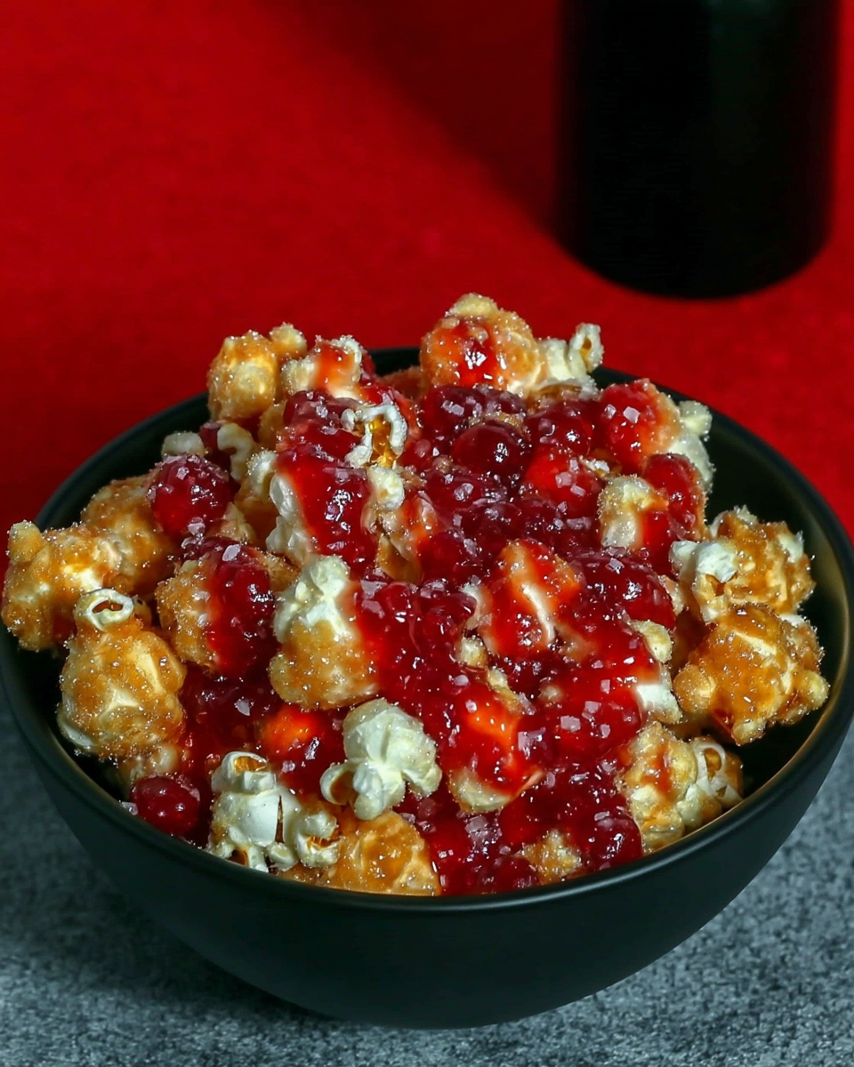 Bloody Red Velvet Popcorn 8 The ingredients for Bloody Red Velvet Popcorn arranged on a table.