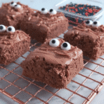 Cooling Halloween Monster Chocolate Cake Brownies