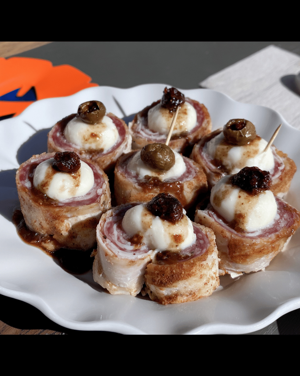Creepy Skewered Salami Eyeballs 8 Ingredients for Creepy Skewered Salami Eyeballs.
