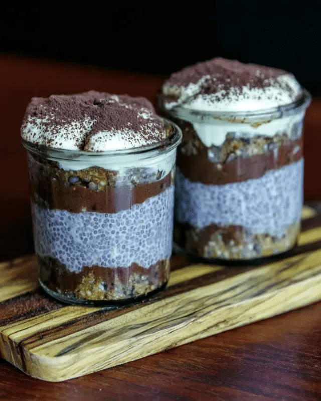 Tiramisu Chia Pudding 7 An array of ingredients used to make Tiramisu Chia Pudding.