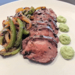Meat Tenderloin Sheet Pan Dinner with roasted vegetables