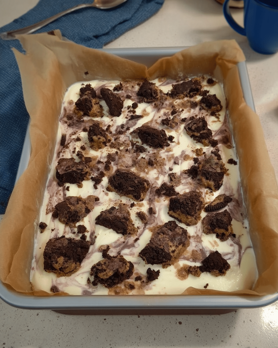 White Chocolate Halloween Oreo Bark 9 White chocolate melting in a glass bowl.