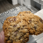 Grain-free peanut butter cookies served with a glass of milk