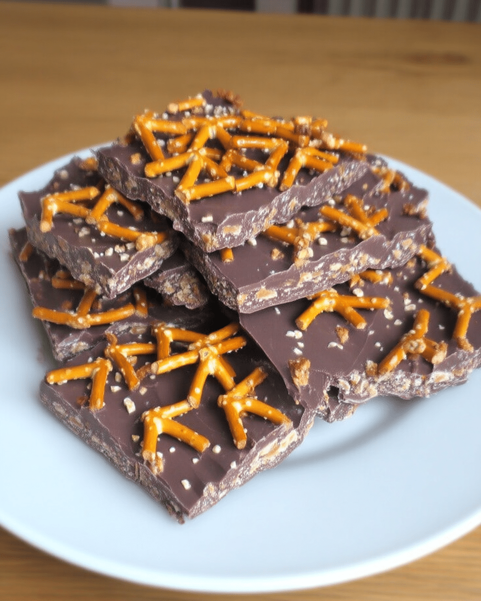 Sweet and Salty Halloween Bark Recipe 10 Sweet and Salty Halloween Bark served on a platter with festive Halloween decorations