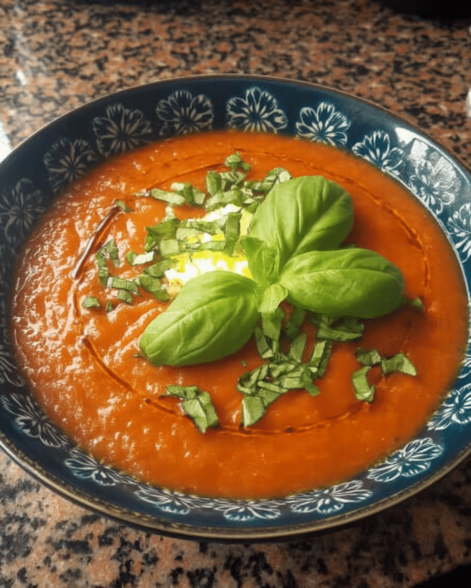 Spicy Tomato Basil Soup with Cayenne-Infused Oil 9 A chef's hand adding a pinch of cayenne pepper to the soup.