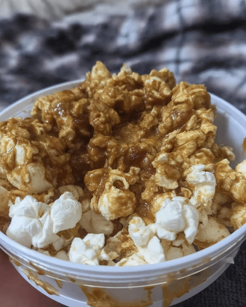 White Chocolate Peanut and Butter Popcorn 8 The ingredients for White Chocolate & Peanut Butter Popcorn arranged on a table.