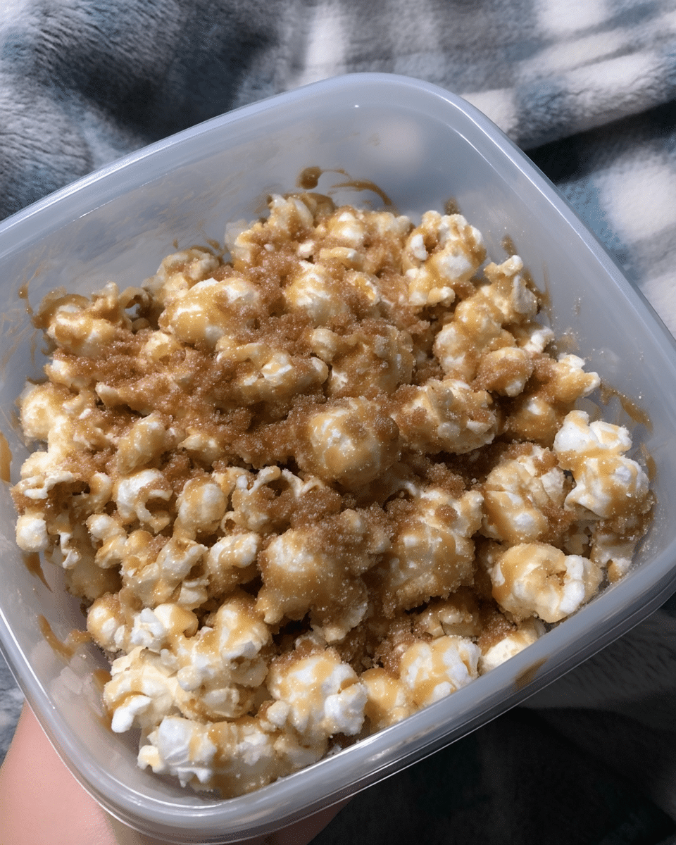 White Chocolate Peanut and Butter Popcorn 10 White Chocolate & Peanut Butter Popcorn served in bowls with a scoop of ice cream.